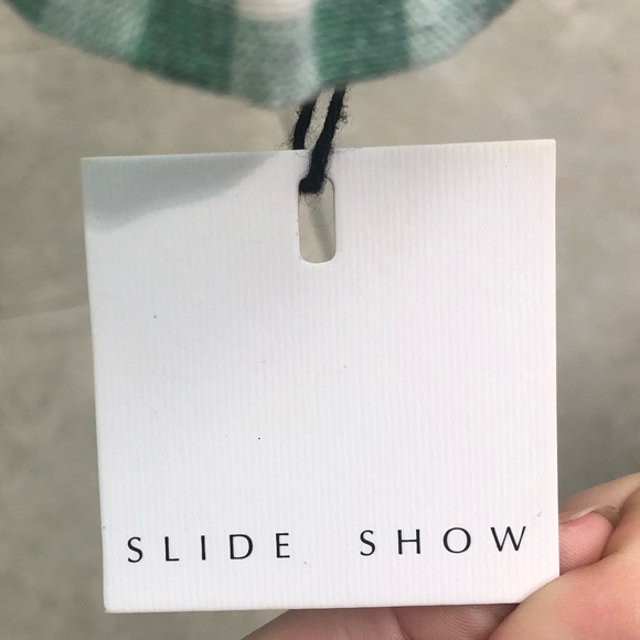 NWT green gingham crop top - Picture 4 of 4